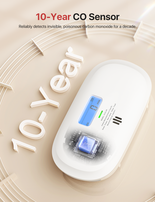 X-Sense XC0C-SR Portable Carbon Monoxide Detector with Digital Display