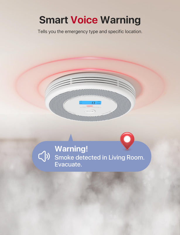 X-Sense Ultra-Slim Wifi Combo Smart Smoke and CO Detector with Voice Alerts, XP0A-iR