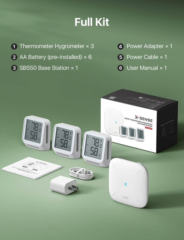 Smart Indoor Thermo-Hygrometer with LCD Display & App Control | X-Sense STH0A, STH0A31