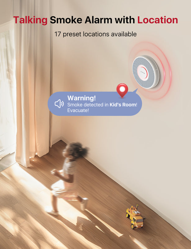 Smart Wireless Interconnected Smoke Detector with Voice Alerts, X-Sense XS0B-MR