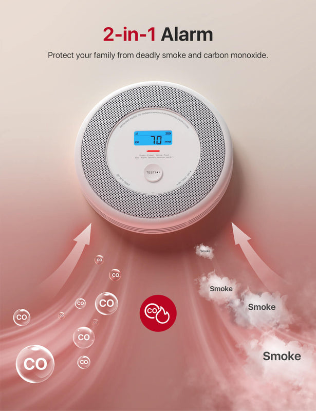 X-Sense Ultra-Slim Wifi Combo Smart Smoke and CO Detector with Voice Alerts, XP0A-iR