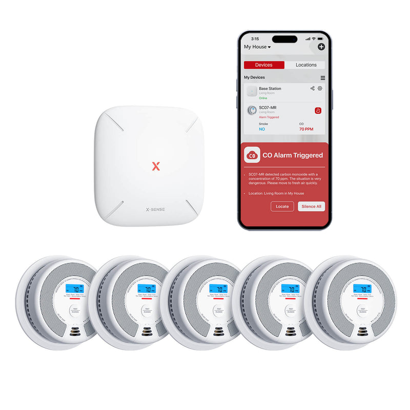 X-Sense Smart Combo Smoke and CO Detector | Interconnected Wireless Alarm System, SC07-MR51, SC07-MR